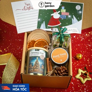  Set Quà Tặng Noel Giáng Sinh Cao Cấp Cho Bạn Gái Trai Nến Thơm Bling Bling HENY GARDEN 