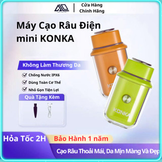 Máy Cạo Râu Điện KONKA Mini, Êm Nhẹ Chống Nước IPX6, Dao 15 Lưỡi, Cổng Sạc Type-C