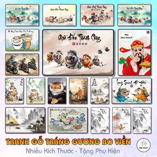 Tranh tráng gương VÔ TRI HÀI HƯỚC TỔNG HỢP Có Khung, Treo Tường, Đủ Phụ Kiện, Nhiều Kích Thước