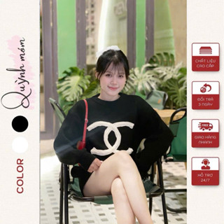 Áo len nam nữ thêu chữ X dài tay sang chảnh, Áo Sweter cổ tròn form rộng nam nữ chất len mềm mịn không xù lông