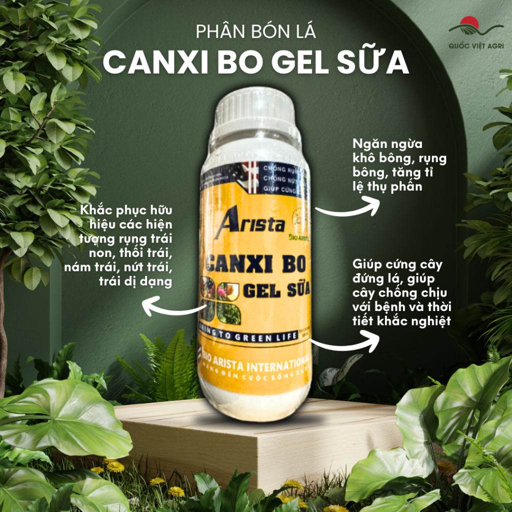 Phân bón vi lượng SIÊU CANXI BO GEL SỮA (chai 500ml) - Làm dai cuống, chống rụng hoa trái, thối trái, cứng cây xanh lá