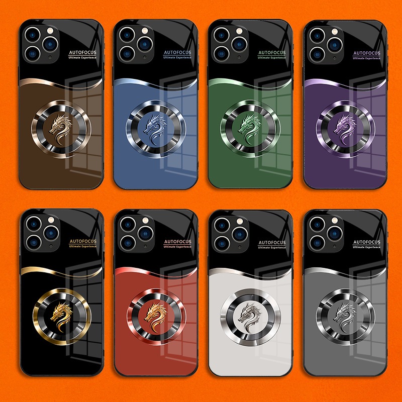 Ốp lưng IPHONE 11, 11 PRO, 11 PRO MAX Mặt lưng kính cường lực tráng gương, sang trọng, thiết kế FORCUS Rồng
