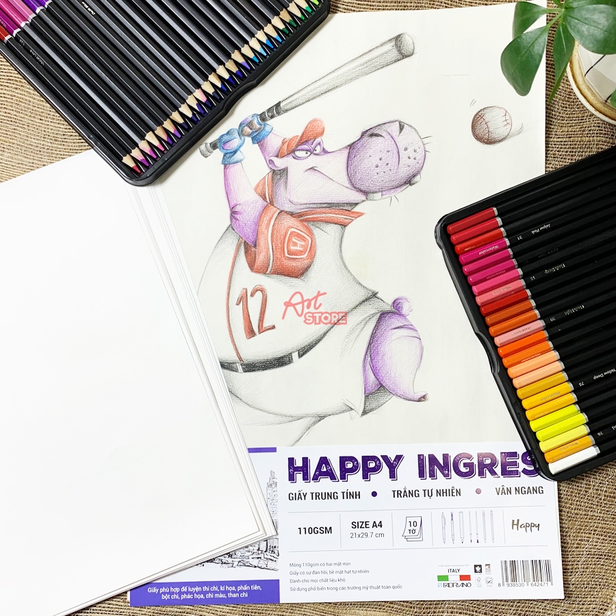 [Art Store] Giấy Happy Ingres Định Lượng 110gsm - Khổ A5|A4|A3|A2|A1