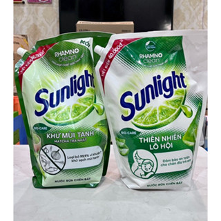 (Rẻ vô địch) Nước rửa chén Sunlight thiên nhiên muối khoáng lô hội túi lớn 3.1kg