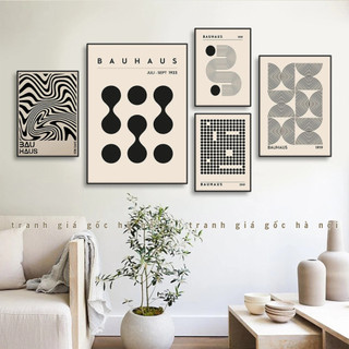  Tranh canvas trường phái Bauhaus nghệ thuật treo tường decor không gian mỹ thuật phòng khách phòng ngủ đã có khung 