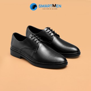 Giày Tây Da bò Tăng chiều cao SMARTMEN GCK-02 Đen
