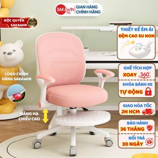Ghế học sinh chống gù Sakawin GV29 Thiết kế chống gù Tựa lưng thoáng khí Nâng hạ chiều cao dễ dàng Xoay 360 độ linh hoạt