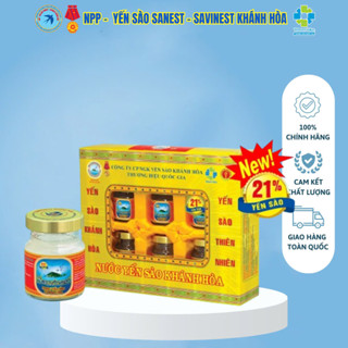 Hộp 06 Lọ 70ml Yến Sào 21%. Nước Yến Sào Khánh Hòa Sanvinest có đường Dành Cho Mọi Độ Tuổi