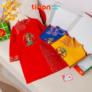 Áo dài cách tân bé trai TIHON cao cấp chất liệu gấm phong cách truyền thống AD0750872