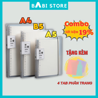 Sổ còng kèm giấy bìa sổ còng A4 A5 B5 binder còng sắt 20 26 30 còng làm sổ tay, sổ ghi chép, take notes, bujo CS0