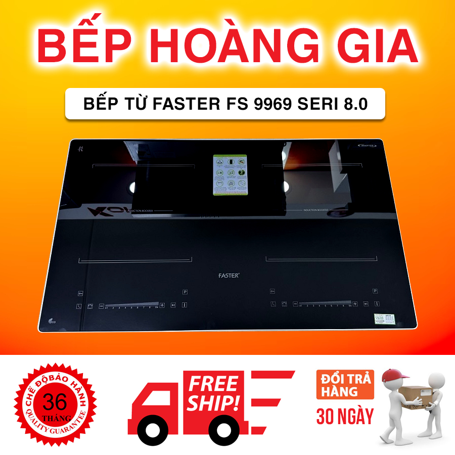 Bếp Từ Âm Đôi Faster FS 9969 Seri 8.0 đời 2025 Công Suất 4000W, Bảo Hành Chính Hãng 3 Năm