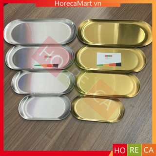  Đĩa  dĩa  inox mạ vàng Oval hàn quốc  nhiều size ,khay inox dày dụng cụ dùng trong thẩm mỹ spa 