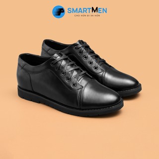 Giày tăng chiều cao da bò SMARTMEN GD2-08 ĐEN
