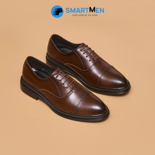 Giày tây da bò nam công sở SmartMen GD400 Nâu