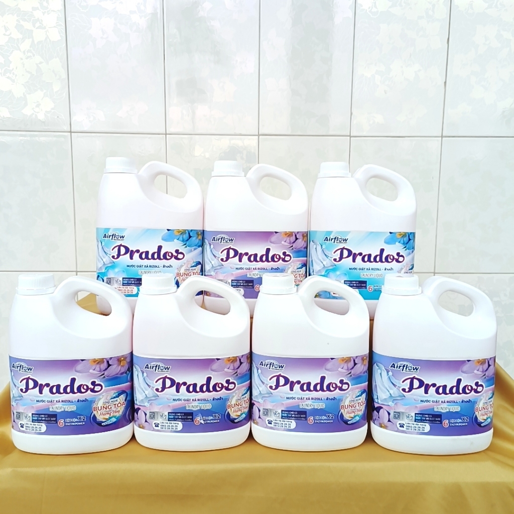 Combo 7 can nước giặt PRADOS Hương nước hoa cuốn hút,đậm đặc, lưu hương lâu,nhiều bọt, sạch sâu, mềm