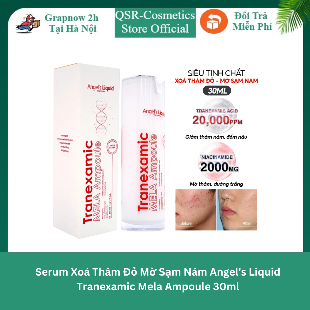 (Chính Hãng) Serum Xoá Thâm Đỏ Mờ Sạm Nám Angel's Liquid Tranexamic Mela Ampoule 30ml