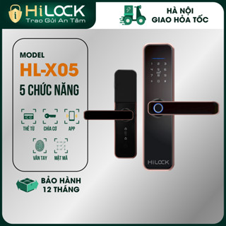 Khóa cửa vân tay thông thái Hilock HL X5 Bẻ khóa vân tay, thẻ từ, chìa cơ, mật mã và app điện thoại,