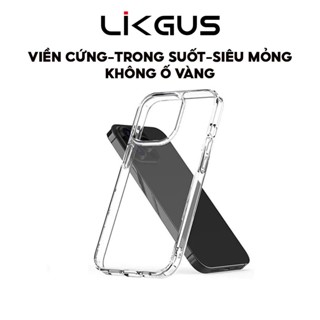 Ốp Lưng LIKGUS DIAMOND Siêu Mỏng Lưng Cứng Viền Cứng Không Ố Vàng Cho IP 11-12-13-14-15-16-Promax