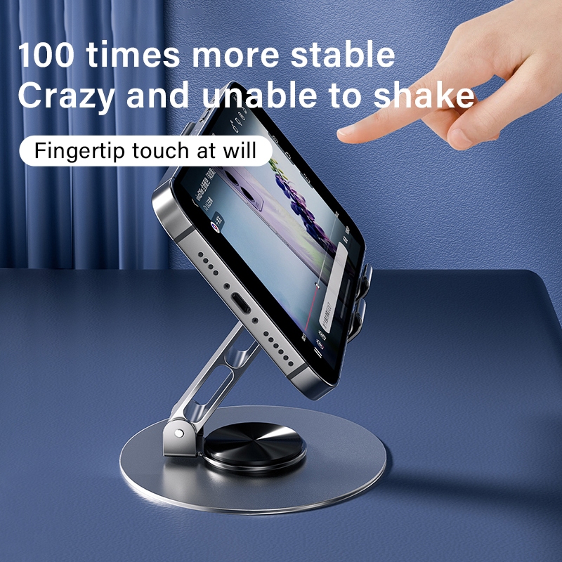 Kệ giá đỡ điện thoại hợp kim nhôm để bàn-xoay 360° ,giá đỡ máy tính bảng iPad,gấp gọn tiện dụng | BigBuy360 - bigbuy360.vn