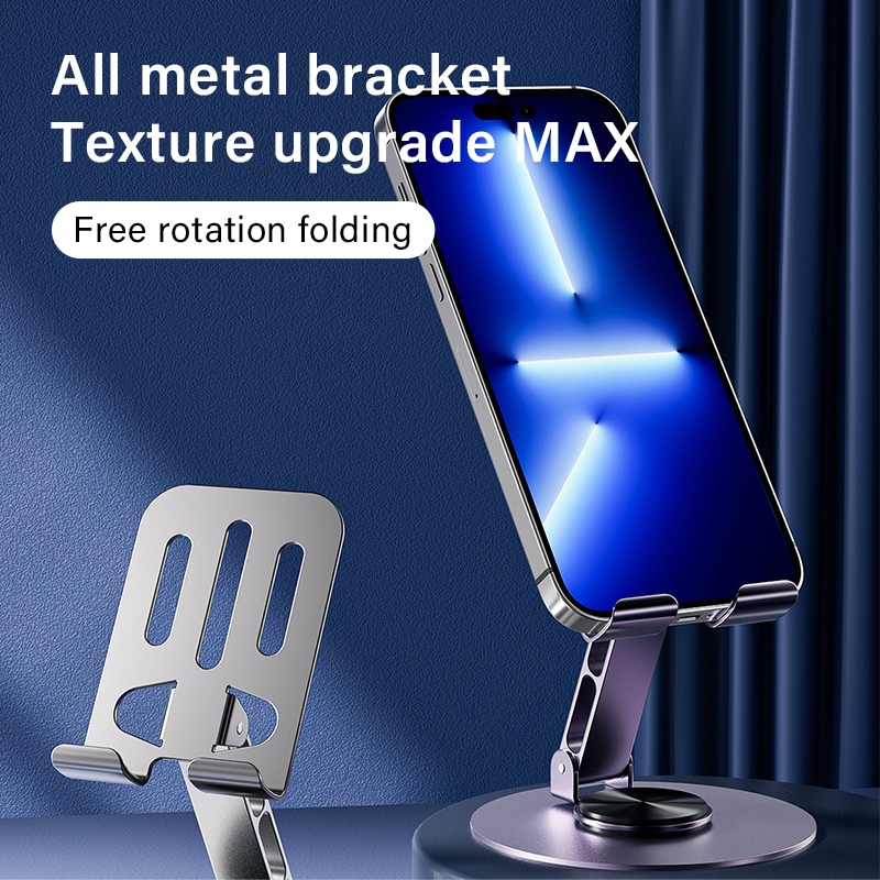 Kệ giá đỡ điện thoại hợp kim nhôm để bàn-xoay 360° ,giá đỡ máy tính bảng iPad,gấp gọn tiện dụng | BigBuy360 - bigbuy360.vn