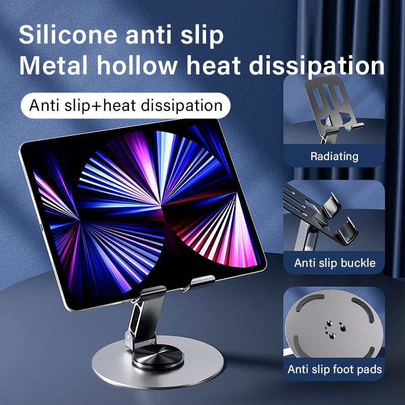 Kệ giá đỡ điện thoại hợp kim nhôm để bàn-xoay 360° ,giá đỡ máy tính bảng iPad,gấp gọn tiện dụng | BigBuy360 - bigbuy360.vn