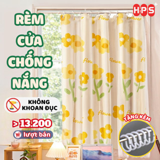 Rèm cửa chống nắng không cần khoan chất liệu poly cao cấp, Rèm ngăn phòng, che gác lửng sẵn móc treo, nhiều mẫu đủ size