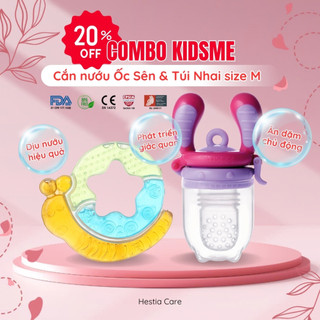 [Combo giảm 20%] Túi Nhai Chống Hóc Kidsme (size M) Và Đồ Chơi Gặm Xoa Dịu Nướu Có Nước (ốc sên)