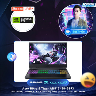 Laptop Gaming Acer Nitro 5 Tiger AN515-58-5193 i5-12450H | 16GB | 512GB | RTXTM 4050 6GB