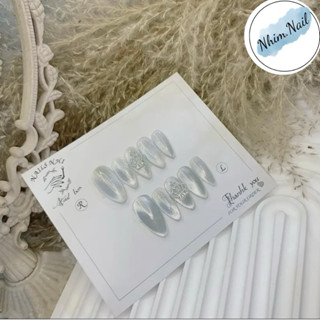 Móng úp thiết kế tặng keo và dũa, Nail box đính đá sang trọng , Mẫu nail xinh