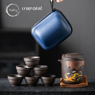  Bộ ấm trà tử sa đổi màu bộ du lịch tiện lợi đổi màu khi gặp nhiệt độ cao ấm trà long phụng 