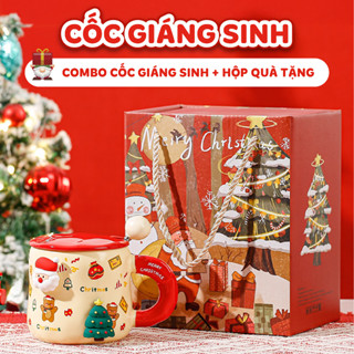  Cốc sứ ông già noel NIUMI cốc sứ giáng sinh dễ thương xinh xắn dung tích 400ml món quà noel ý nghĩa 