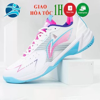 giày cầu lông lining AYZU019-2 mẫu mới màu trắng hồng phù hợp cho nữ bảo hành 12 tháng êm chân thoáng khí bám sân
