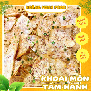 Khoai môn sấy giòn tẩm vị mắm hành Hoàng Minh Food, khoai môn lát, snack khoai môn, đồ ăn vặt đặc sản Đà Lạt