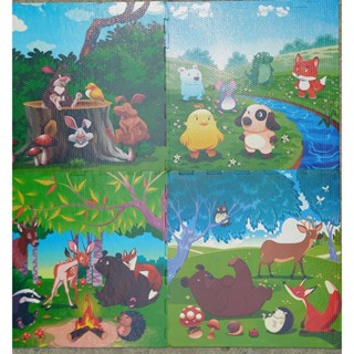 Thảm xốp ghép hoạt hình, bộ 4 tấm kt 60x60 thảm trải sàn cho bé vui chơi cả ngày