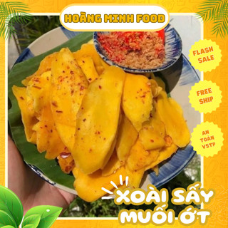 Xoài sấy muối ớt Hoàng Minh Food loại 1 Mứt xoài chua ngọt tự thiên không xơ, ko bị bám đường đặc sản Đà Lạt