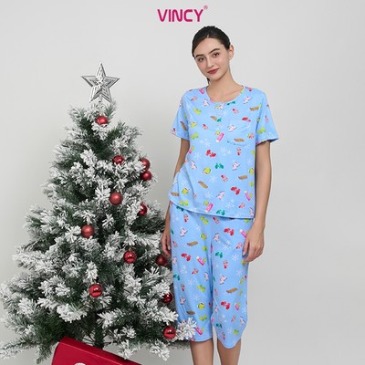 Bộ lửng thun cotton, cổ tròn với họa tiết đặc trưng NOEL BTL050W41