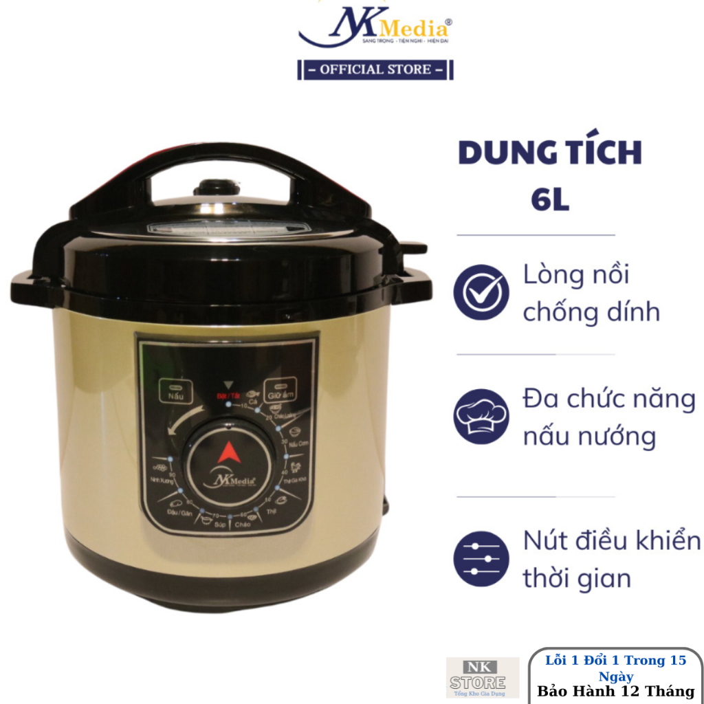 Nồi Áp Suất Đa Năng Media Chính Hãng Hầm Ninh Xương Nấu Cháo Kho Cá Siêu Nhanh Ngon Bảo Hành 12Tháng