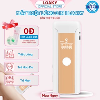Máy triệt lông mini vĩnh viễn 3 TRIỆU xung LOAKY 3 trong 1 , triệt lông toàn thân 9 cấp độ , hỗ trợ trị mụn, trẻ hóa da.