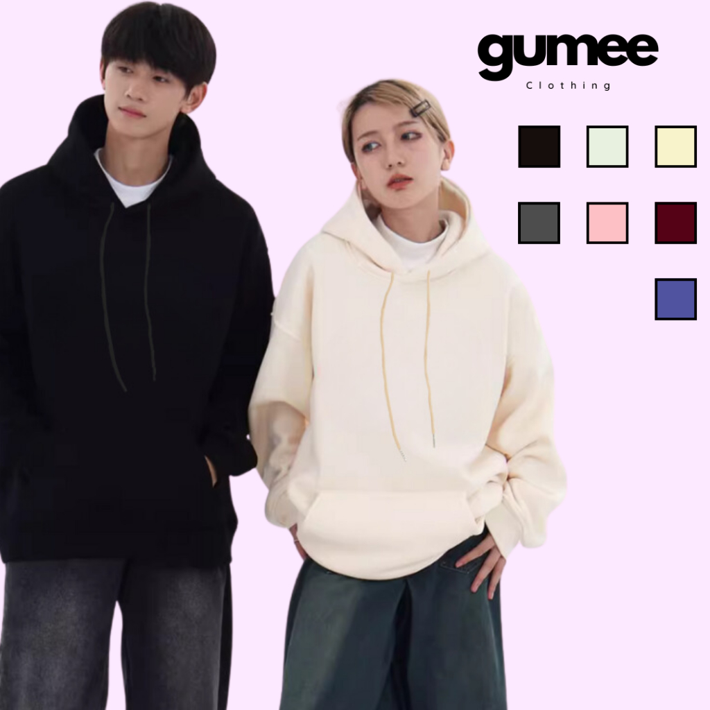 Áo hoodie nam nữ trơn Gumee, áo nỉ hoodie 2 da form rộng chất dày dặn mặc mùa đông giữ ấm tốt - GH2