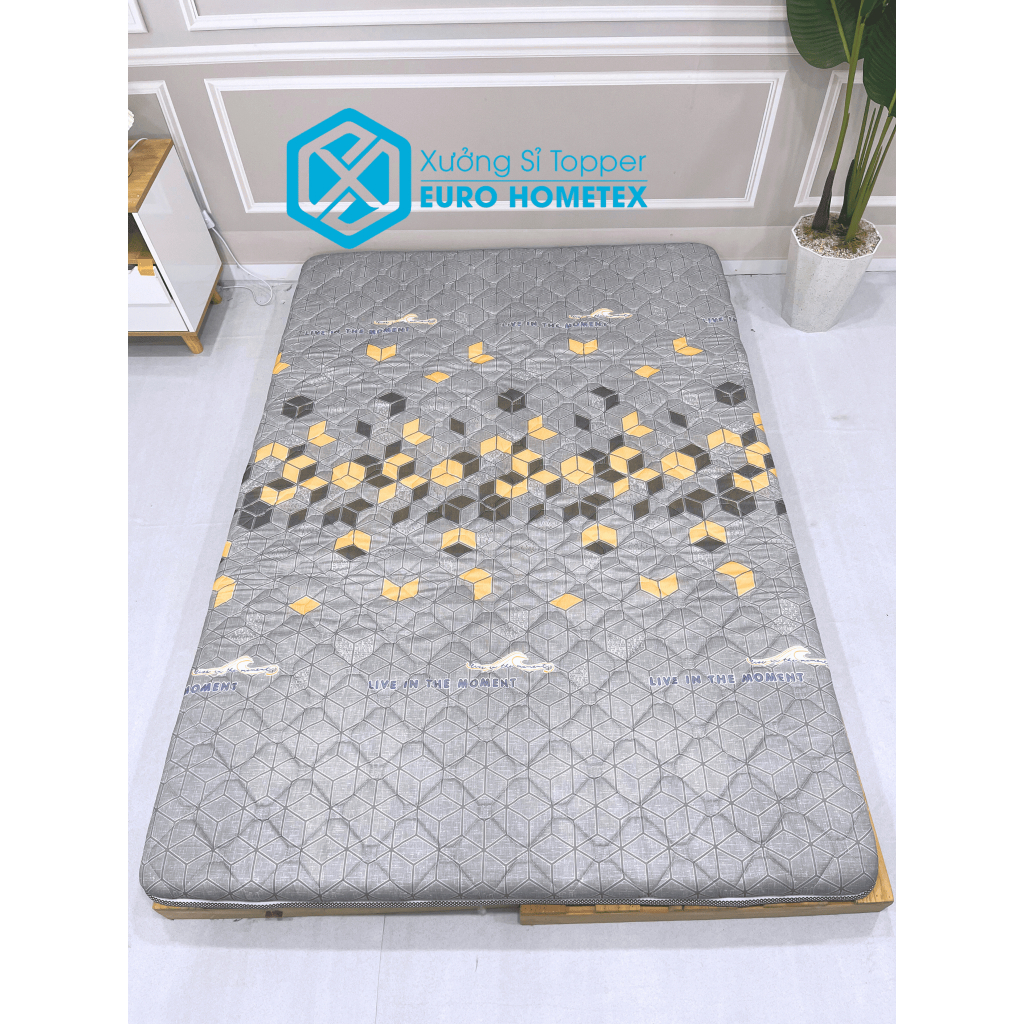 Nệm Topper Cao Su Non Cao Cấp Tấm Topper Trải Sàn Độ Dày 5- 7cm Đàn Hồi Tốt Không Xẹp Lún ( Tặng ga 