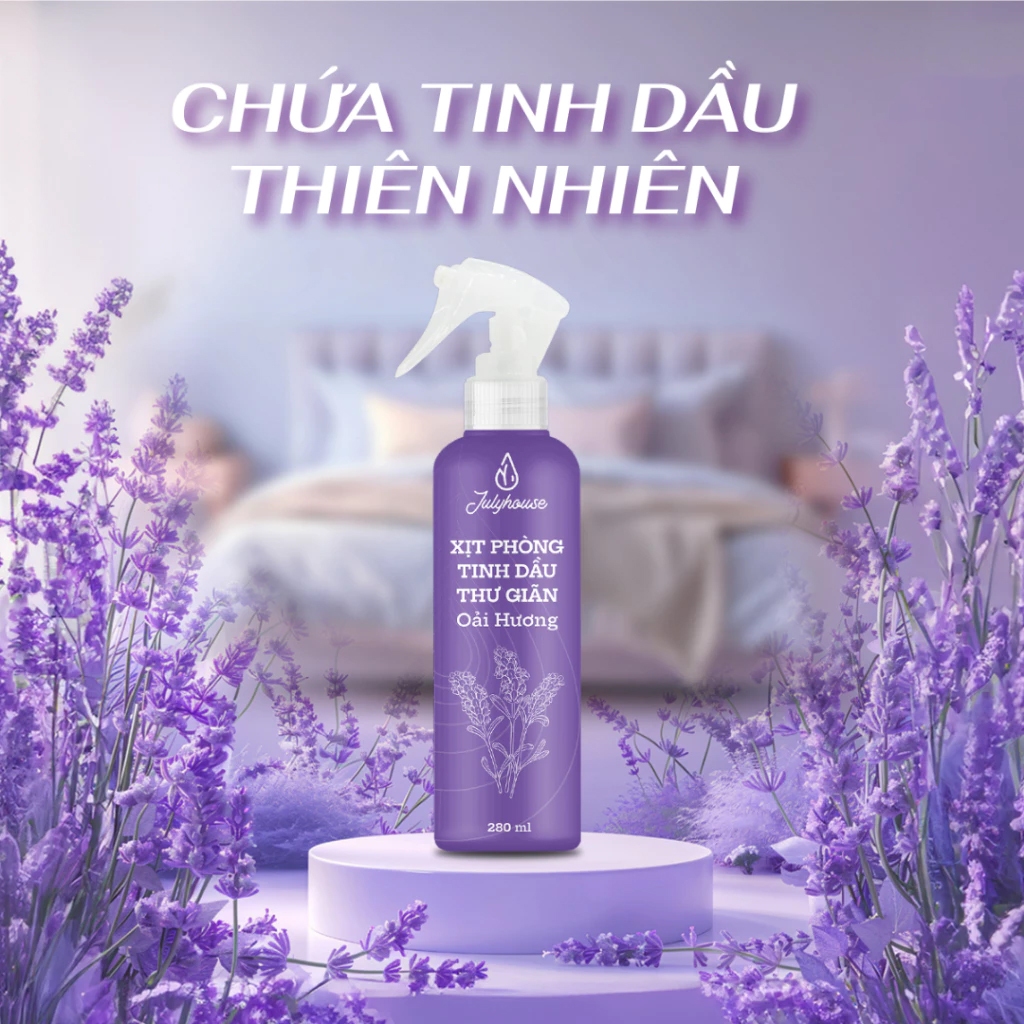 Xịt phòng tinh dầu Julyhouse 280ml khử mùi hiệu quả, làm thơm không gian