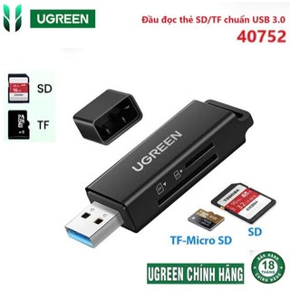 Đầu đọc thẻ nhớ sd/tf ugreen 40752 40753 chuẩn usb 3.0 cm104