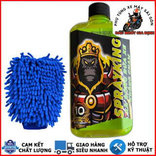 Xà bông rửa xe không chạm Sprayking 500ML và bao tay rửa xe 2 mặt