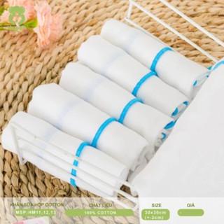 Khăn sữa cotton, khăn sữa Mipbi 100% cotton - Hộp 6 chiếc