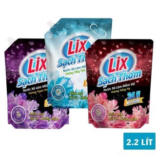  Nước xả làm mềm vải Lix SẠCH THƠM túi 1.8L 2.2L - tùy chọn hương 