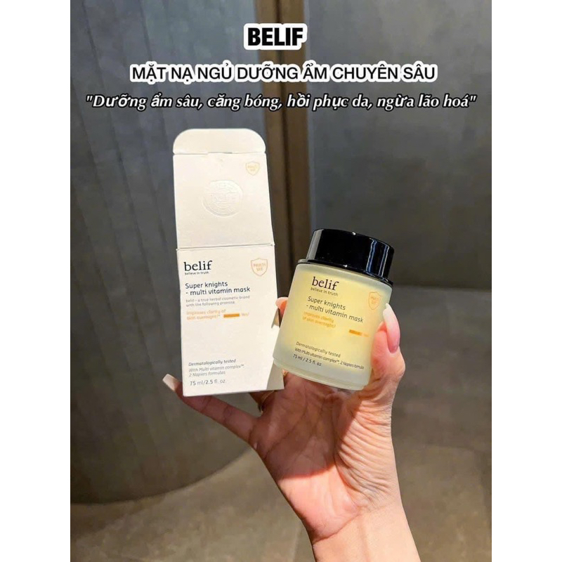 [ Fullbox ] Mặt nạ ngủ dưỡng sáng căng bóng da Belif Super Vitamin 75ml cho da treatment bong tróc
