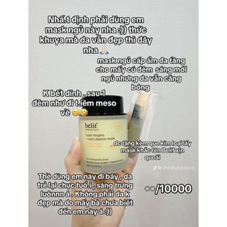 [ Fullbox ] Mặt nạ ngủ dưỡng sáng căng bóng da Belif Super Vitamin 75ml cho da treatment bong tróc