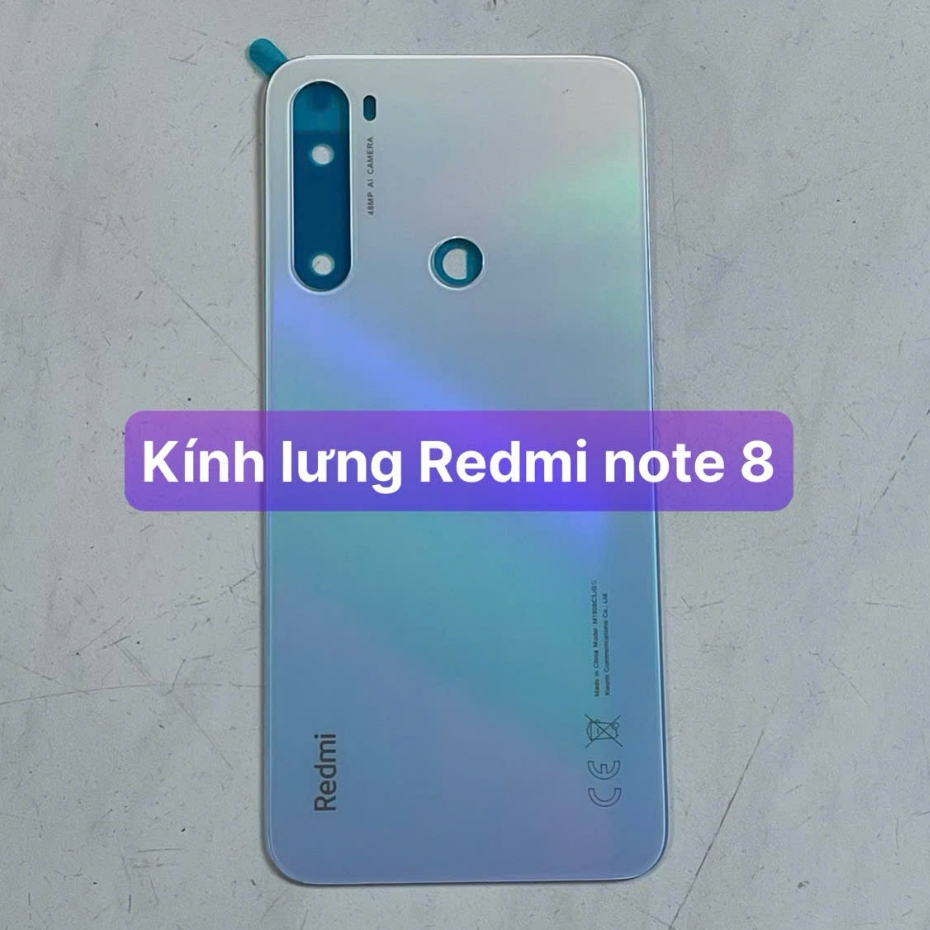 kính lưng xiaomi Redmi note 8 ,sẵn keo dán
