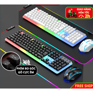 Bàn Phím + Chuột Game G21 Giả Cơ Led 7 màu, Thiết Kế Logo Con Báo Đẹp Mắt