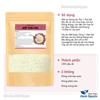 Bột đậu đỏ 500g, nguyên chất, đã rang thơm, pha uống, đắp mặt nạ dưỡng da, trắng mịn